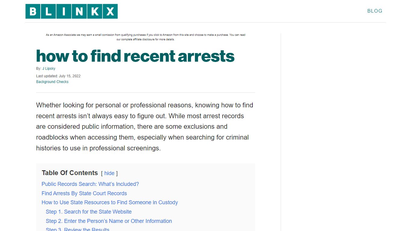 how to find recent arrests - Blinkx